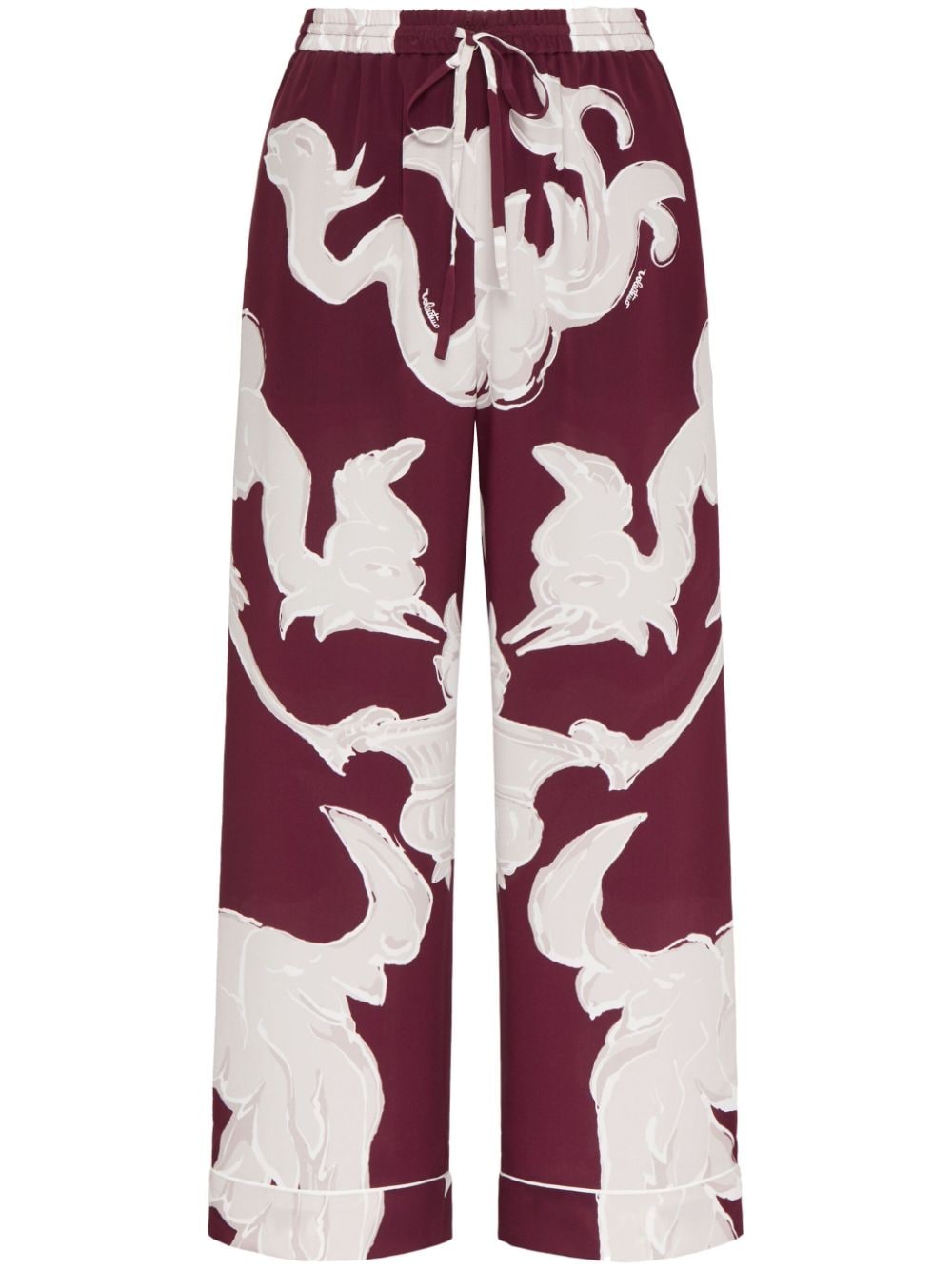 Valentino Garavani Weite Hose mit abstraktem Print - Rot von Valentino Garavani