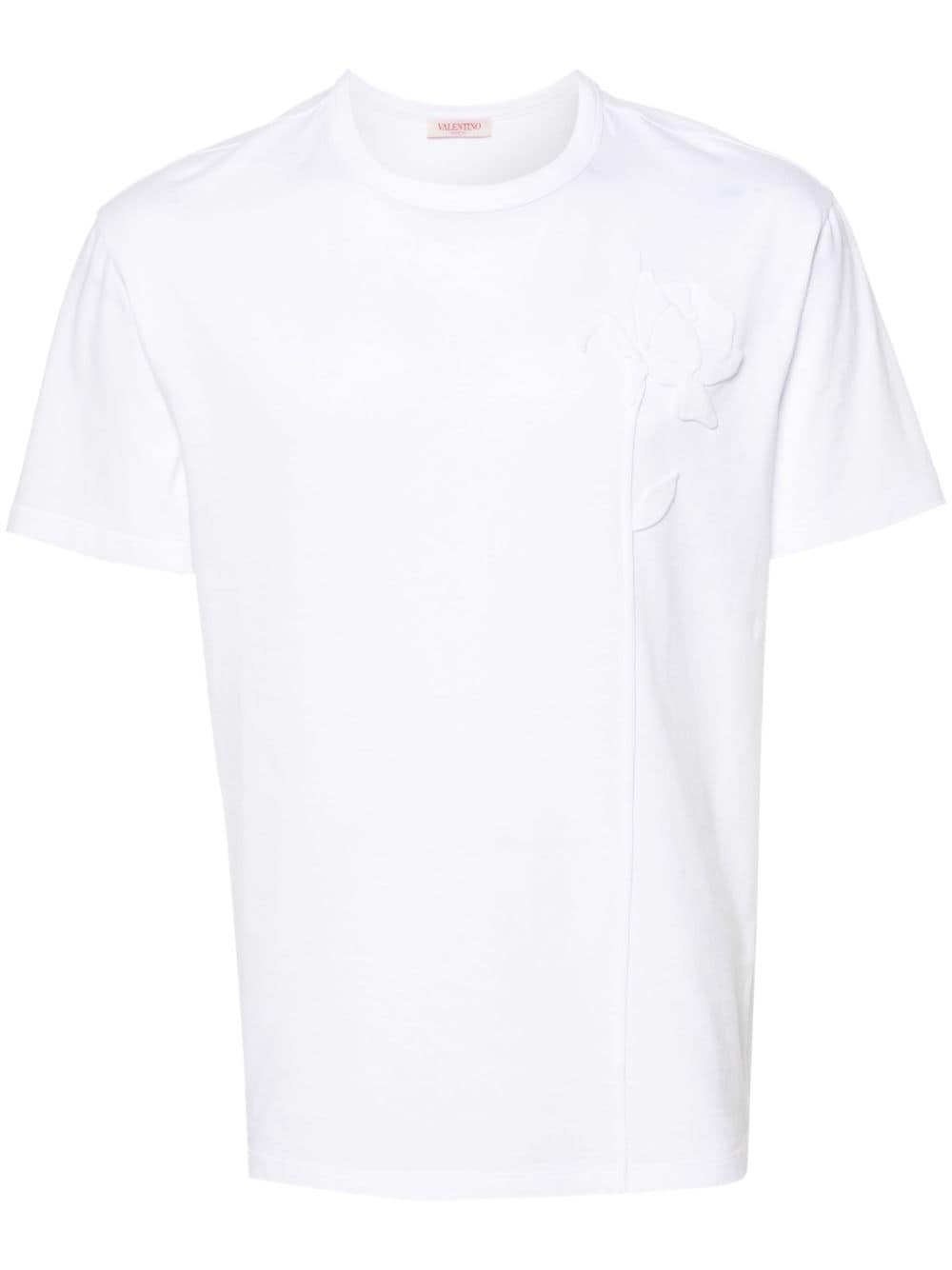 Valentino Garavani T-Shirt mit Blumenapplikation - Weiß von Valentino Garavani