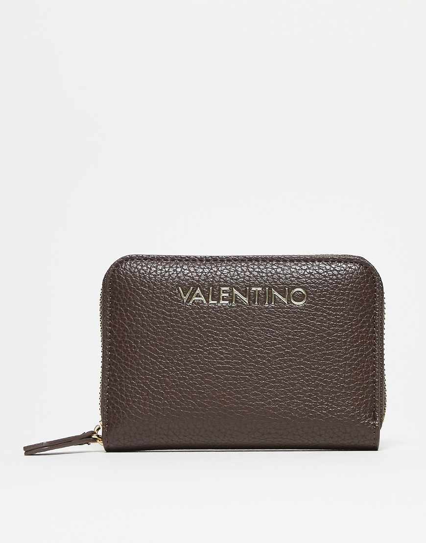 Valentino - Alexia - Geldbörse mit Kartenfächern in Dunkelbraun mit umlaufendem Reißverschluss-Brown von Valentino