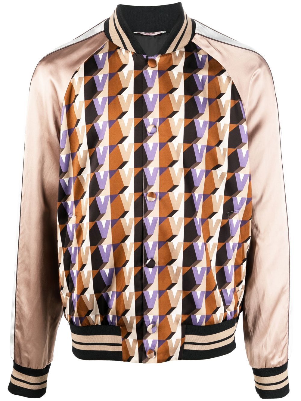 Valentino Garavani Bomberjacke mit geometrischem Print - Nude von Valentino Garavani