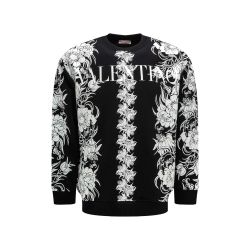 Valentino Daisyland Schwarzer Baumwoll-sweatshirt Mit Blumenprint von Valentino