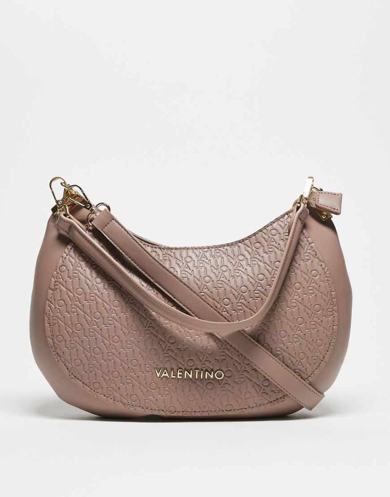 Valentino - Falak - Sattel-Schultertasche in Taupe mit abnehmbarem Umhängeriemen°-Braun von Valentino