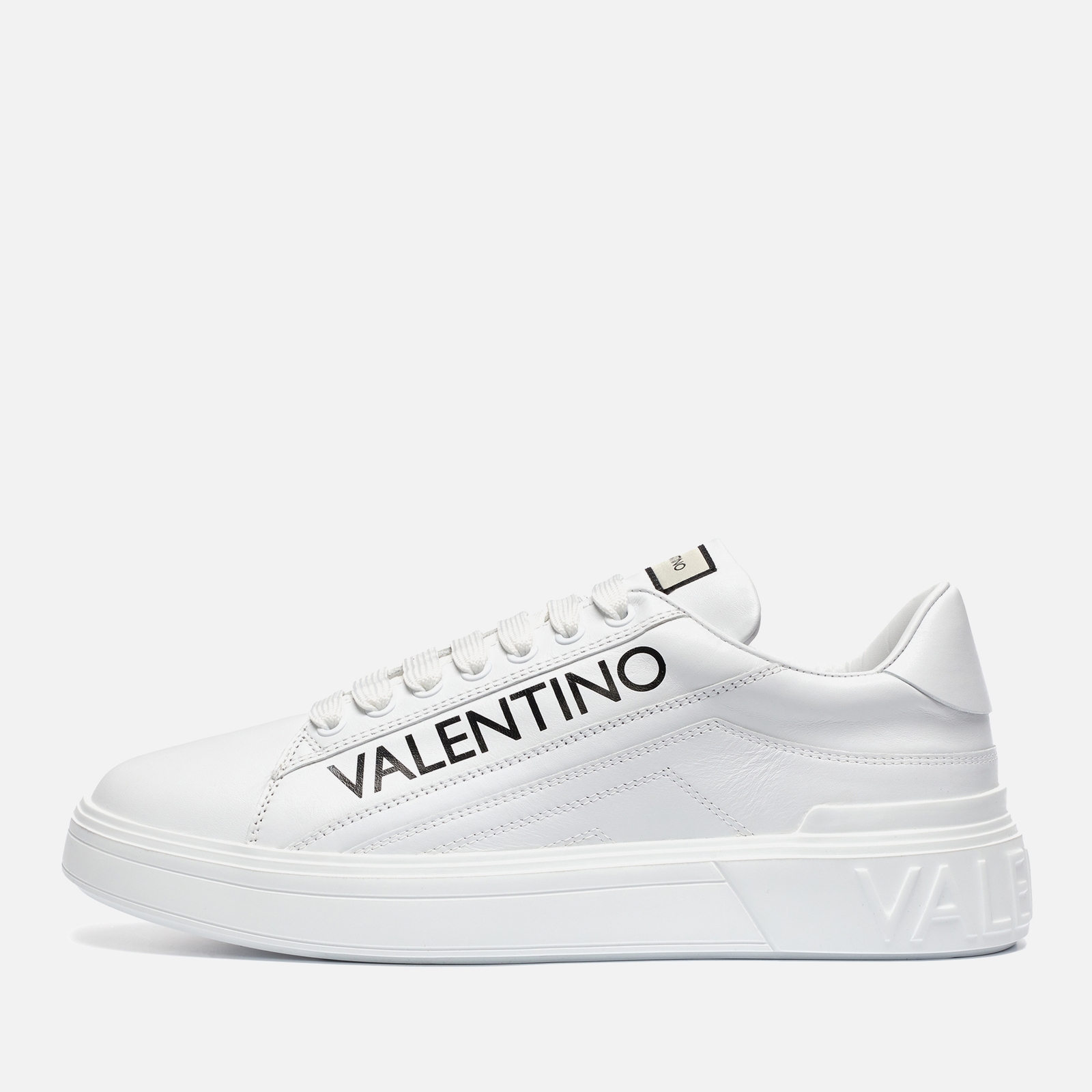 Valentino Men's Rey Leather Low Top Trainers - White/Black - 11 von Valentino