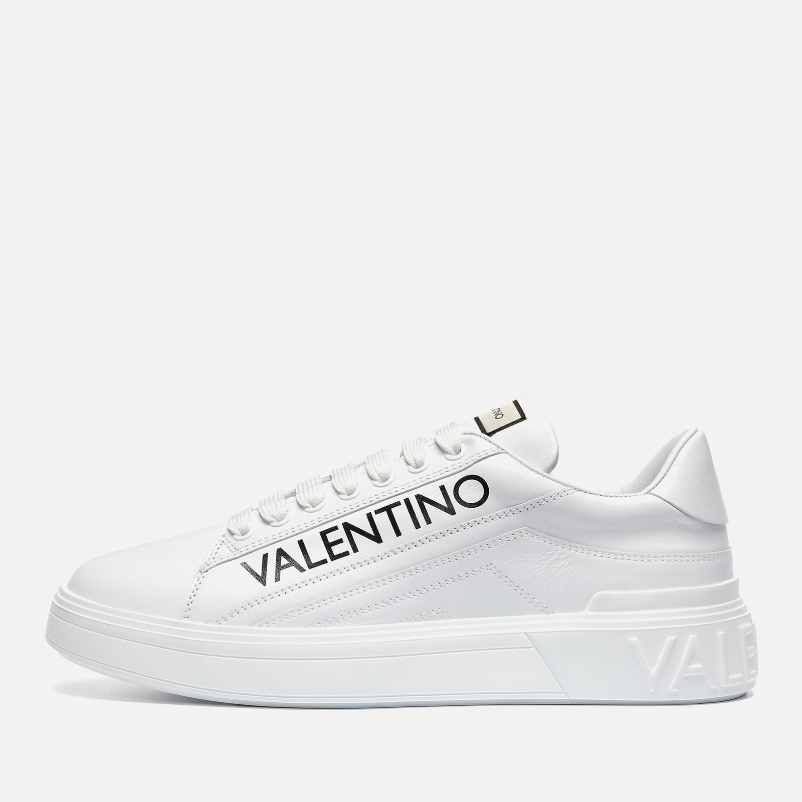 Valentino Men's Rey Leather Low Top Trainers - White/Black - 8 von Valentino