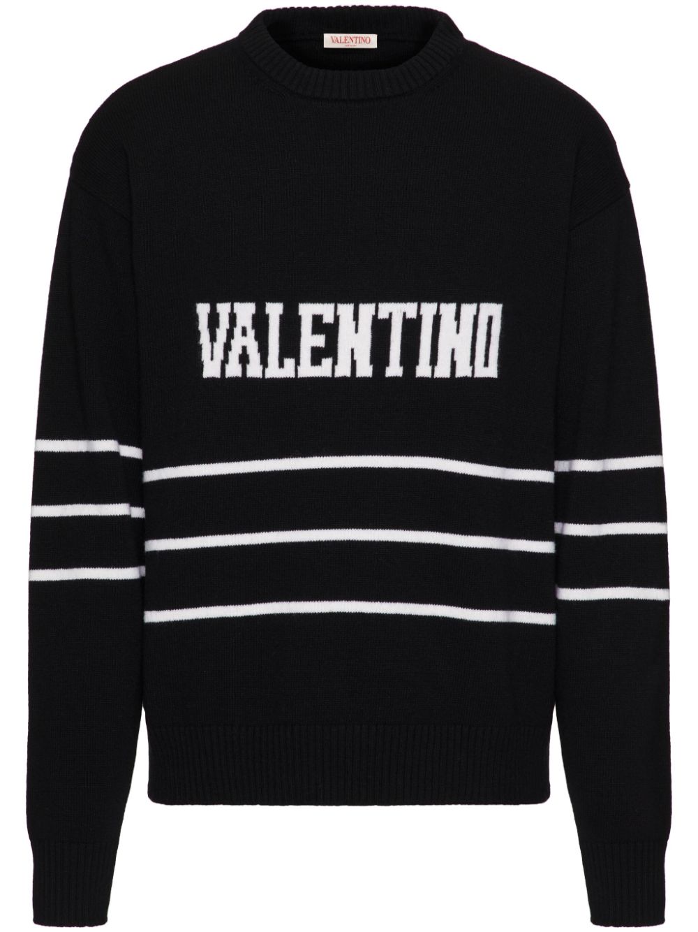 Valentino Pullover mit Intarsien-Logo - Schwarz von Valentino