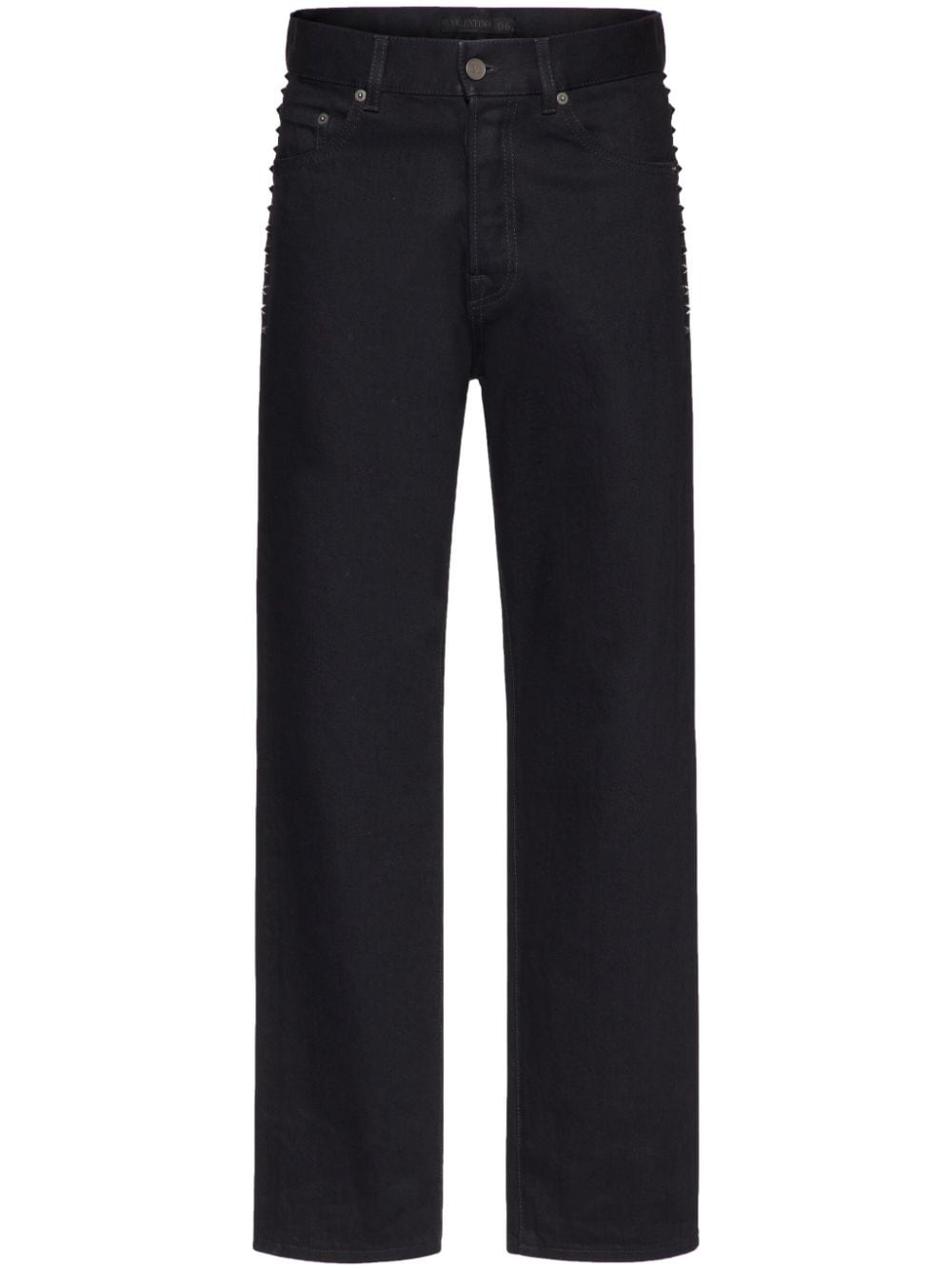 Valentino Garavani Rockstud Untitled Straight-Leg-Jeans - Schwarz von Valentino Garavani