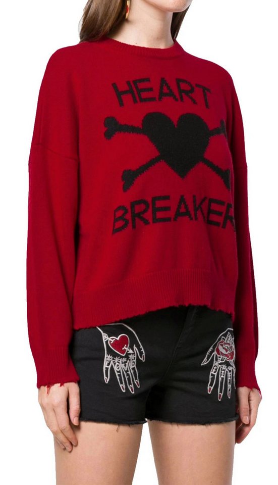 Valentino Strickpullover RED Heart Breaker Cropped Distressed Pulli Jumper Distressed Abschlüsse bewusst unperfekter Couture-Look von Valentino