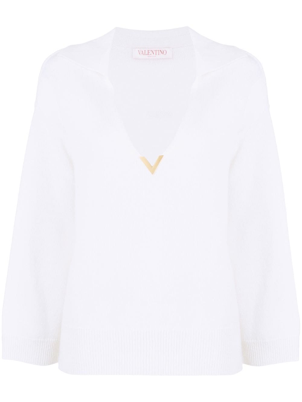 Valentino Garavani Kaschmirpullover mit VGold-Detail - Weiß von Valentino Garavani