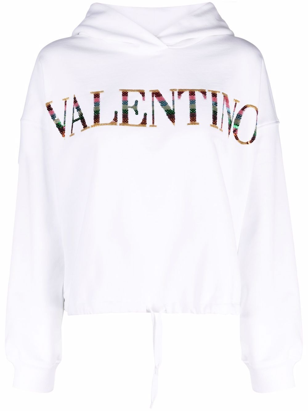 Valentino Hoodie mit Pailletten-Logo - Weiß von Valentino