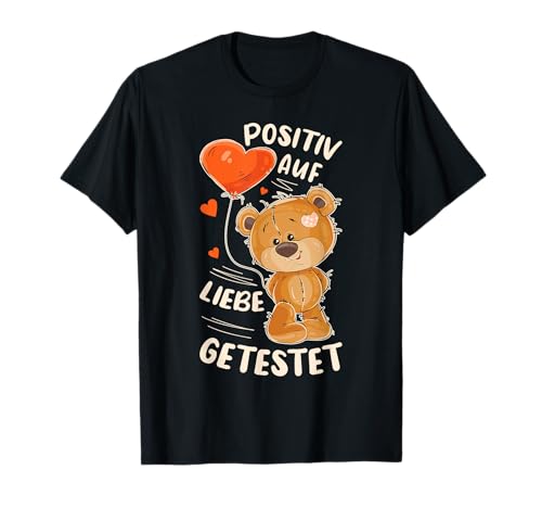 Valentinstag Spruch für sie, Teddybär mit Herzluftballon T-Shirt von Valentinstag Geschenke für Paare by Rn