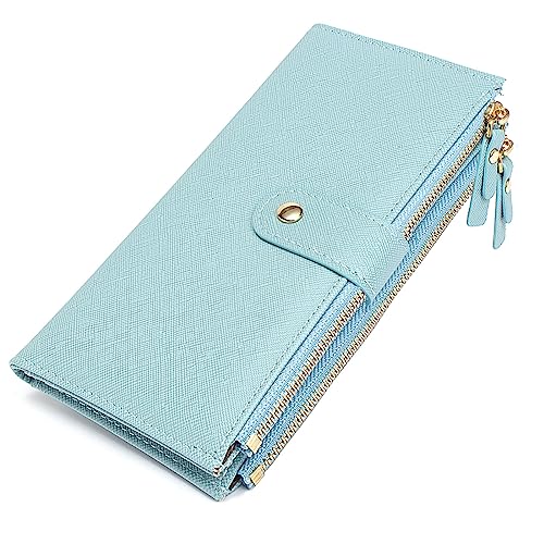 Damen-Geldbörse, niedlich, elegant, lang, schmal, Kartenhalter, minimalistisch, Münzbörse, dünne Quasten, Reißverschluss, Clutch, Geldbörse für Mädchen und Damen, Neu-Blau, L, Slim Jeans (schmales von Valentoria