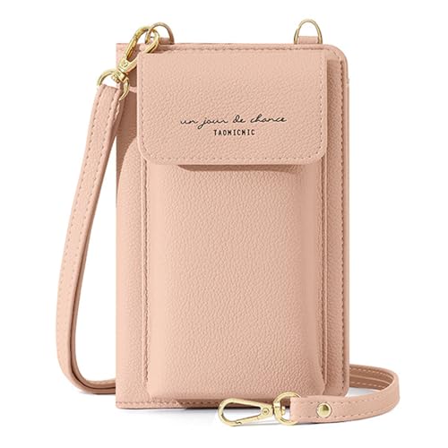 Kleine Umhängetasche, Geldbörse, Reisepasshülle für Frauen, Mehrzweck-RFID-blockierender Reisepasshalter, Reisepass- und Impfkartenhalter, Reisepasshülle, Pink, Crossbody von Valentoria