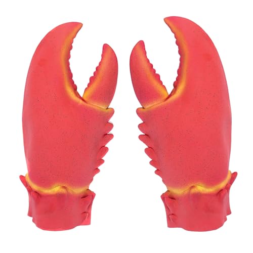 Lustige Hummer-Handschuhe Riesige Craw Hands Waffe Festival Cosplay Halloween Kostüm Zubehör Fidget Finger Requisiten Spiel Party Spielzeug, Rot/Ausflug, einfarbig (Getaway Solids), Einheitsgröße von Valentoria