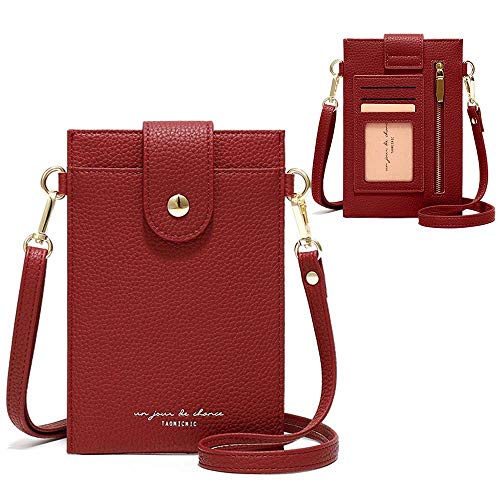 Valentoria Damen Crossbody Handytasche Kleine Schulter Geldbörse Karte Geldbörse Satchel Pouch, Rot/Ausflug, einfarbig (Getaway Solids), Small von Valentoria