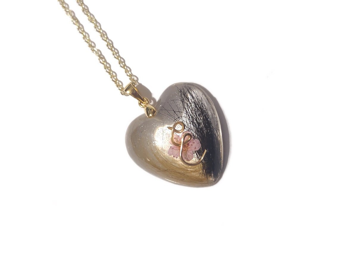 Herz-Haar-Andenken-Halskette Personalisierter Haustier-/Gedenkschmuck von ValenwoodVixen