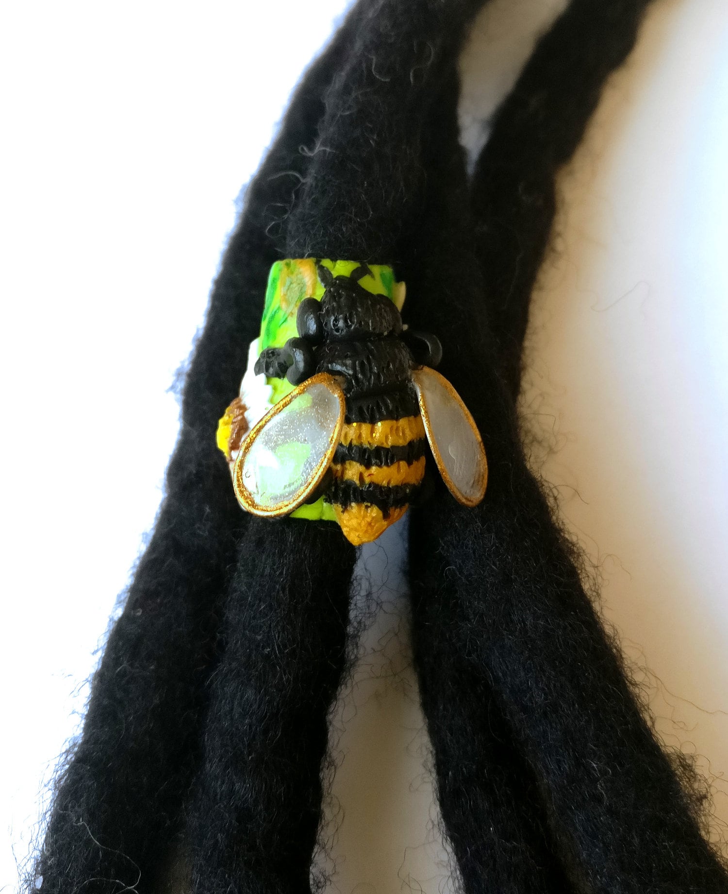 Hummel, Insektenperle, Biene, Dreadschmuck, Gestreift, Schwarz, Gelb, Dreadaccessoires, Dreadlockperle, Schicke Perle Hummel, Insektenperle, Biene, Dreadschmuck, Gestreift, Schwarz, Gelb, Dreadaccessoires, Dreadlockperle, Schicke Perle von ValeriBell