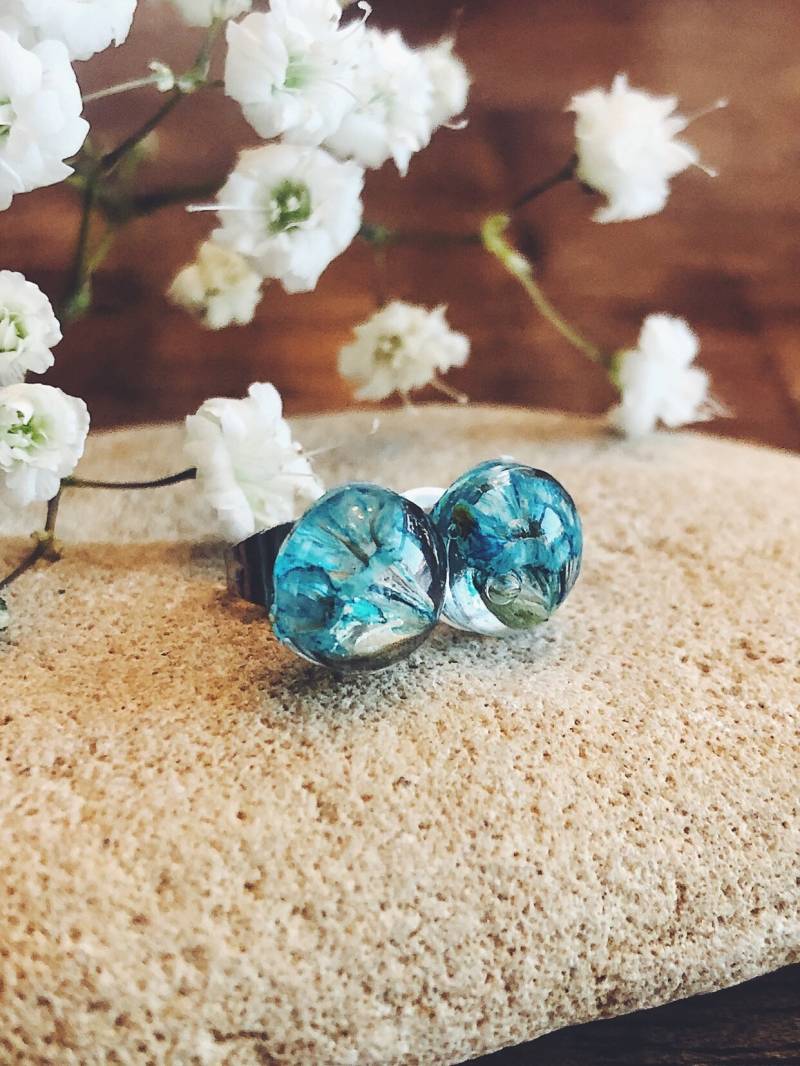 Blaue Blumen Ohrringe Ohrstecker Aus Chirurgenstahl Mit Echten Blaue Blumen Ohrringe Ohrstecker Aus Chirurgenstahl Mit Echten von ValeriaPrietoArtwork