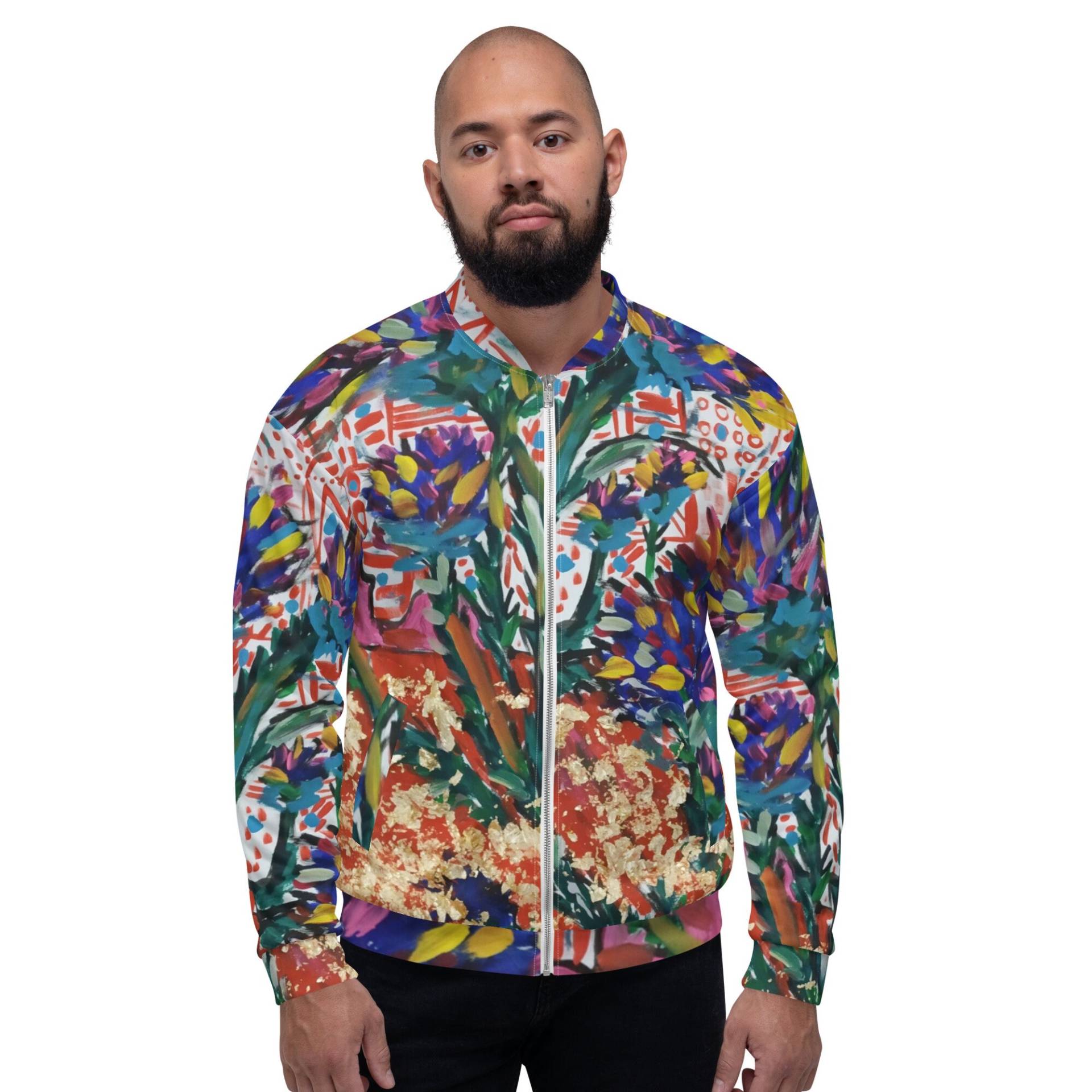 Bomberjacke, Unisex, Ringdisteln, Blumen, Ukraine, Casual, Valeria Sivtsova, Gemäldedruck, Cooler Style, Für Junge, Bunt von ValeriaSivtsova