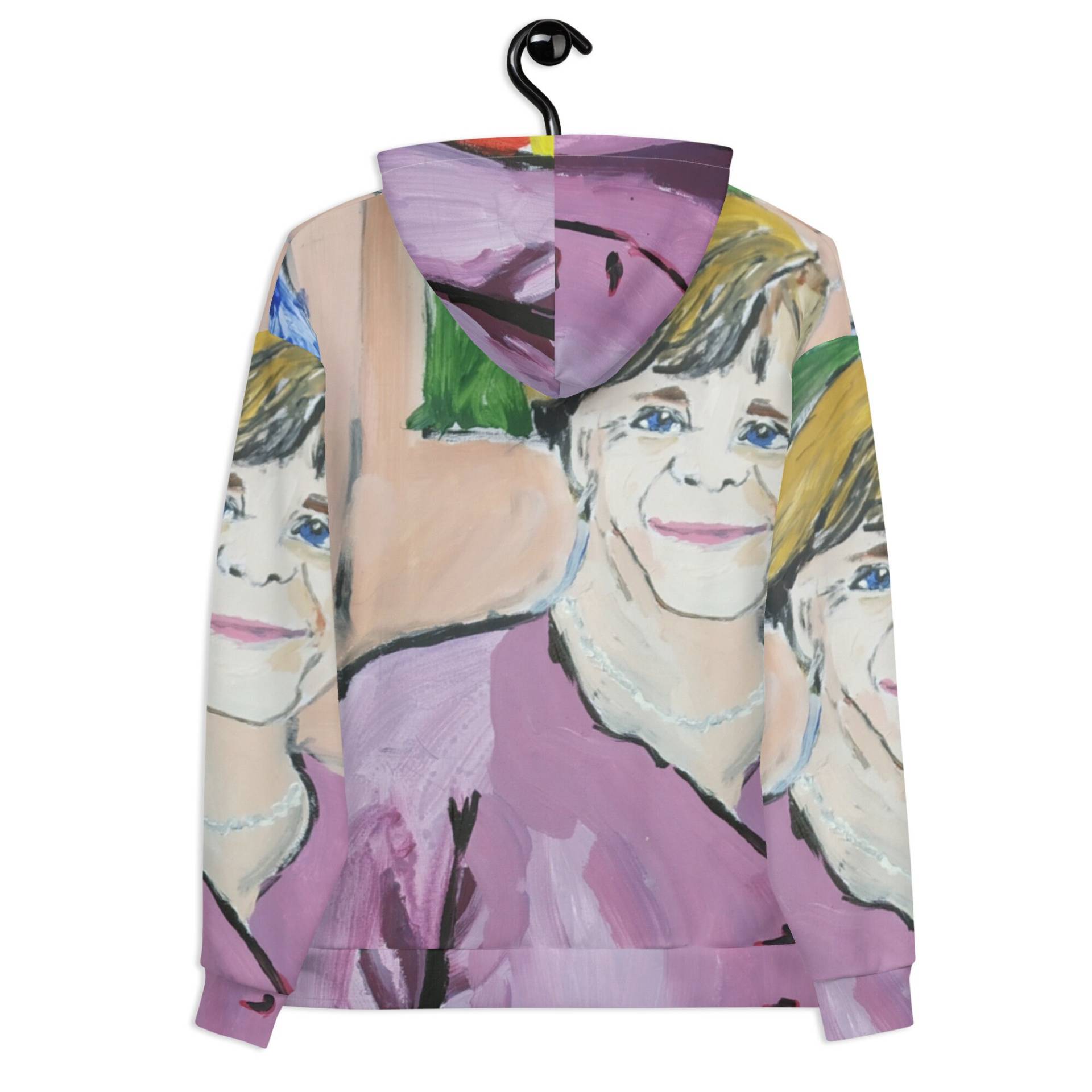 Unisex, Kapuzenpullover, Pulli, Angela, Merkel, Bundeskanzlerin, Deutschland, 2021, Valeria Sivtsova, Designerstück, Gemäldedruck, Casual von ValeriaSivtsova
