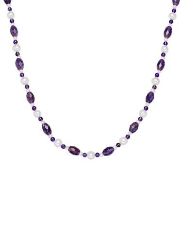 Valero Pearls Damen Kette mit Amethyst Süßwasser-Zuchtperlen von Valero Pearls