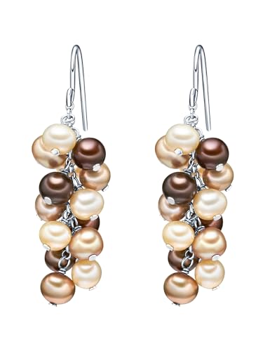 Valero Pearls Damen Ohrhänger aus 925/- Sterling Silber mit Süßwasser-Zuchtperlen von Valero Pearls