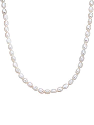 Valero Pearls Damen Kette aus 925/- Sterling Silber mit Süßwasser-Zuchtperlen ca. 7,0-8,0 mm von Valero Pearls