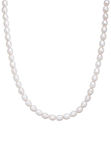 Valero Pearls Damen Kette aus 925/- Sterling Silber mit Süßwasser-Zuchtperlen ca. 8,0-9,0 mm von Valero Pearls