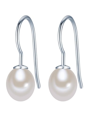 Valero Pearls Damen-Ohrhänger Hochwertige Süßwasser-Zuchtperlen ca. 8 mm Tropfenform weiß 925 Sterling Silber Perlenohrhänger mit echten Perlen Valero Pearls Damen-Ohrhänger Hochwertige Süßwasser-Zuchtperlen ca. 8 mm Tropfenform weiß 925 Sterling Silber Perlenohrhänger mit echten Perlen von Valero Pearls