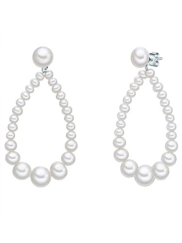 Valero Pearls Damen Ohrhänger aus 925/- Sterling Silber mit Süßwasser-Zuchtperlen ca. 1,0-4,5 mm von Valero Pearls