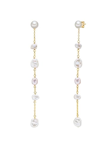 Valero Pearls Damen Ohrhänger aus 925/- Sterling Silber mit Süßwasser-Zuchtperlen ca. 7,5-8,0 mm von Valero Pearls