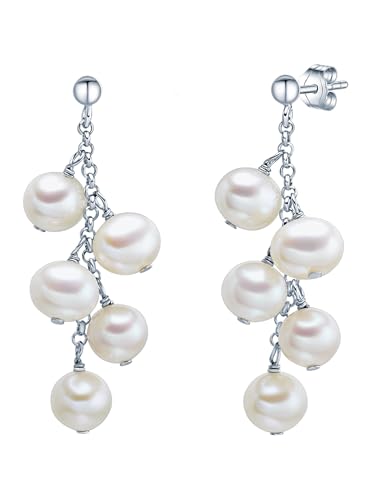 Valero Pearls Damen Ohrringe aus 925/- Sterling Silber mit Süßwasser-Zuchtperle von Valero Pearls