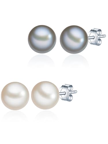 Valero Pearls Damen Ohrstecker aus 925/- Sterling Silber mit Süßwasser-Zuchtperlen weiß silber 60201785 von Valero Pearls