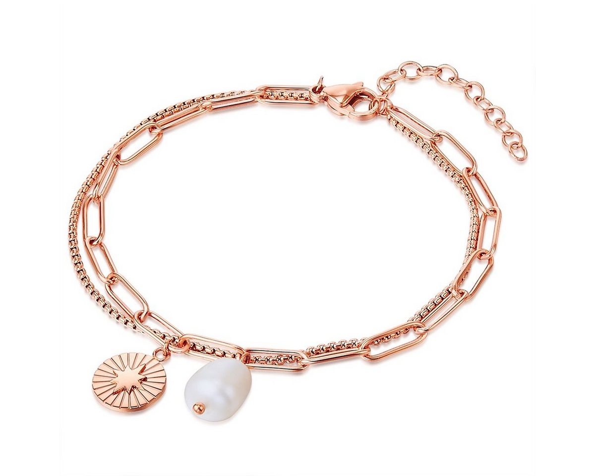 Valero Pearls Edelstahlarmband roségold, mit Süßwasser-Zuchtperle Valero Pearls Edelstahlarmband roségold, mit Süßwasser-Zuchtperle von Valero Pearls