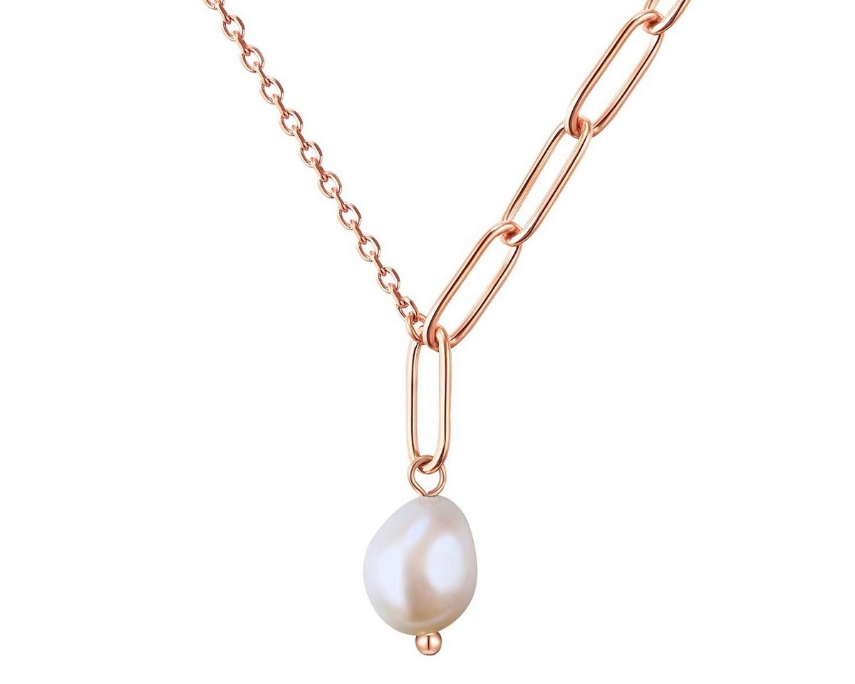 Valero Pearls Edelstahlkette roségold, mit Süßwasser-Zuchtperle von Valero Pearls