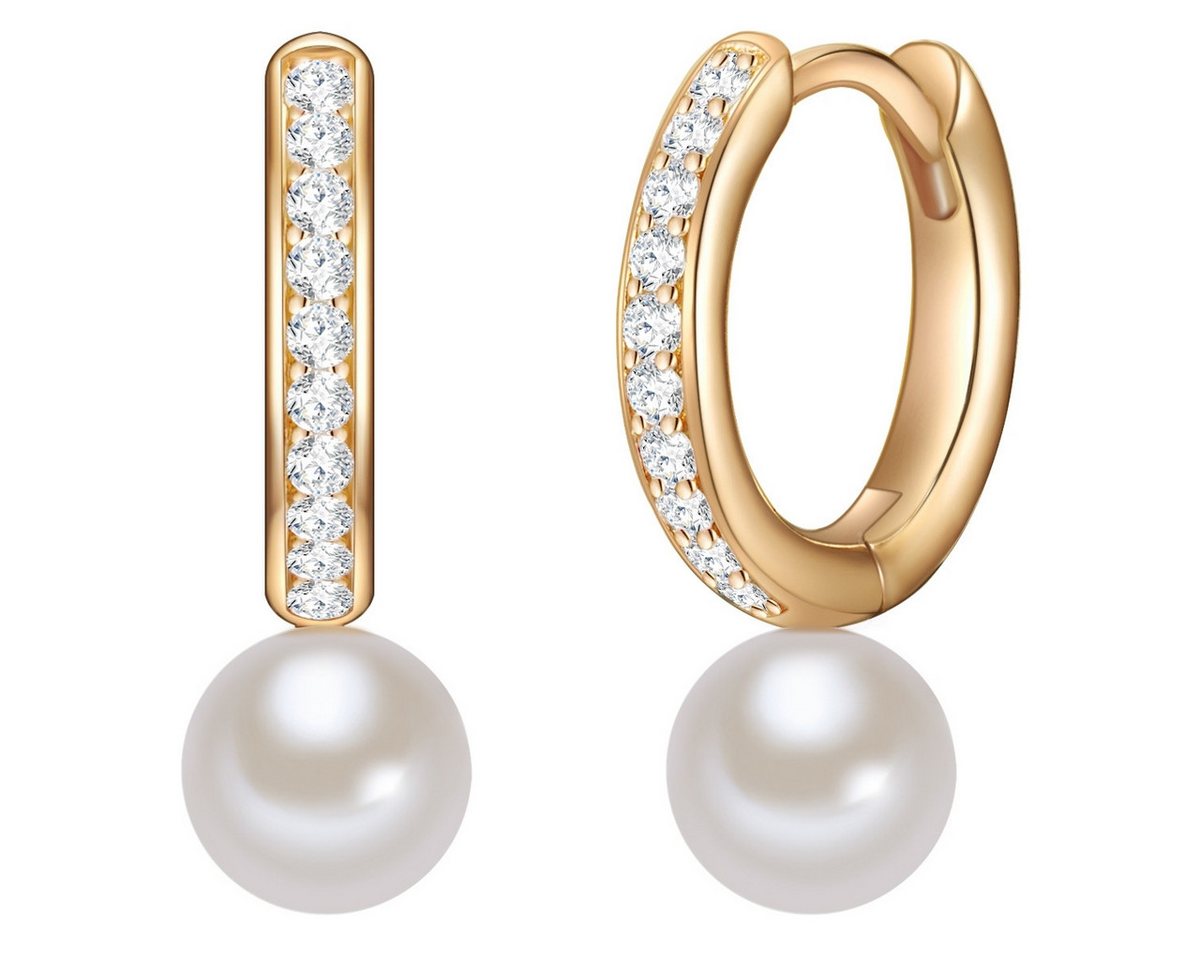 Valero Pearls Paar Creolen Set: VP709 (2-tlg), mit Süßwasser-Zuchtperlen von Valero Pearls