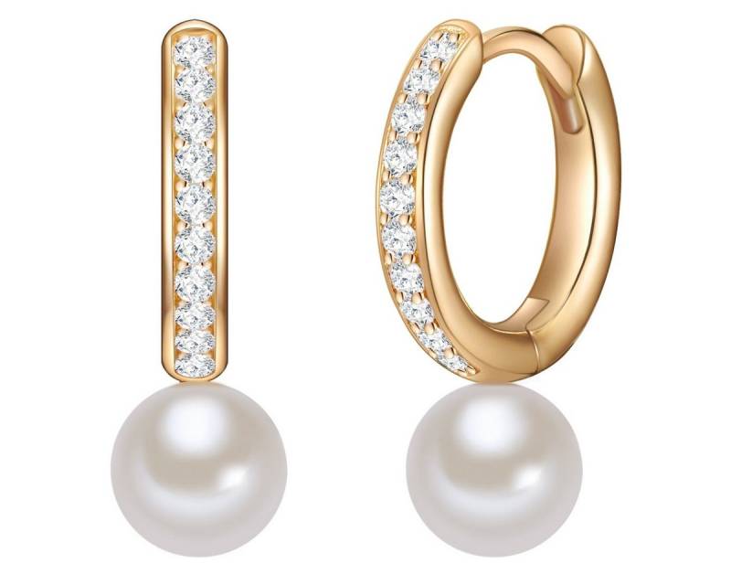 Valero Pearls Paar Creolen Set: VP709 (2-tlg), mit Süßwasser-Zuchtperlen von Valero Pearls