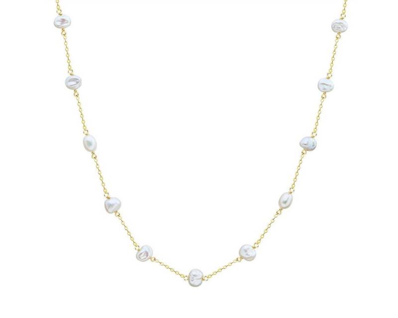 Valero Pearls Perlenkette gelbgold, mit Süßwasser-Zuchtperlen von Valero Pearls