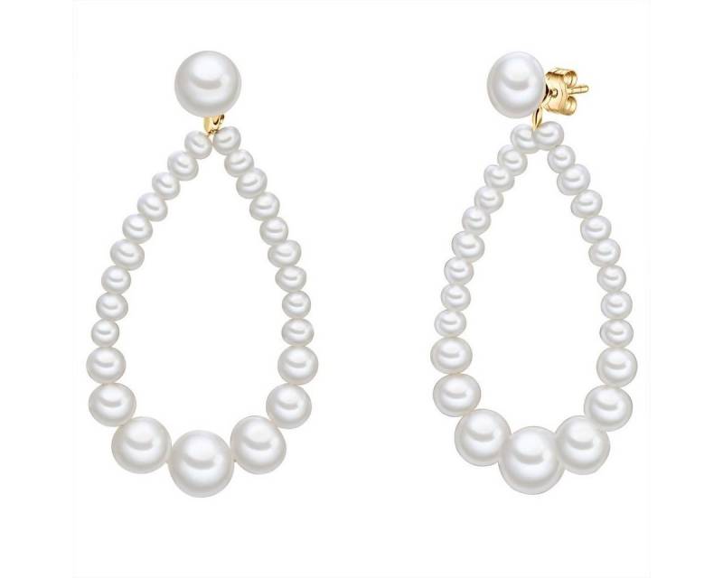 Valero Pearls Perlenohrringe gelbgold, mit Süßwasser-Zuchtperlen von Valero Pearls