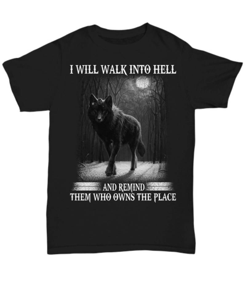 Laufe Ich in Die Hölle Wolf Grafik Print T-Shirt Für Männer Und Frauen, Unisex S-5xl von ValhallasGlory