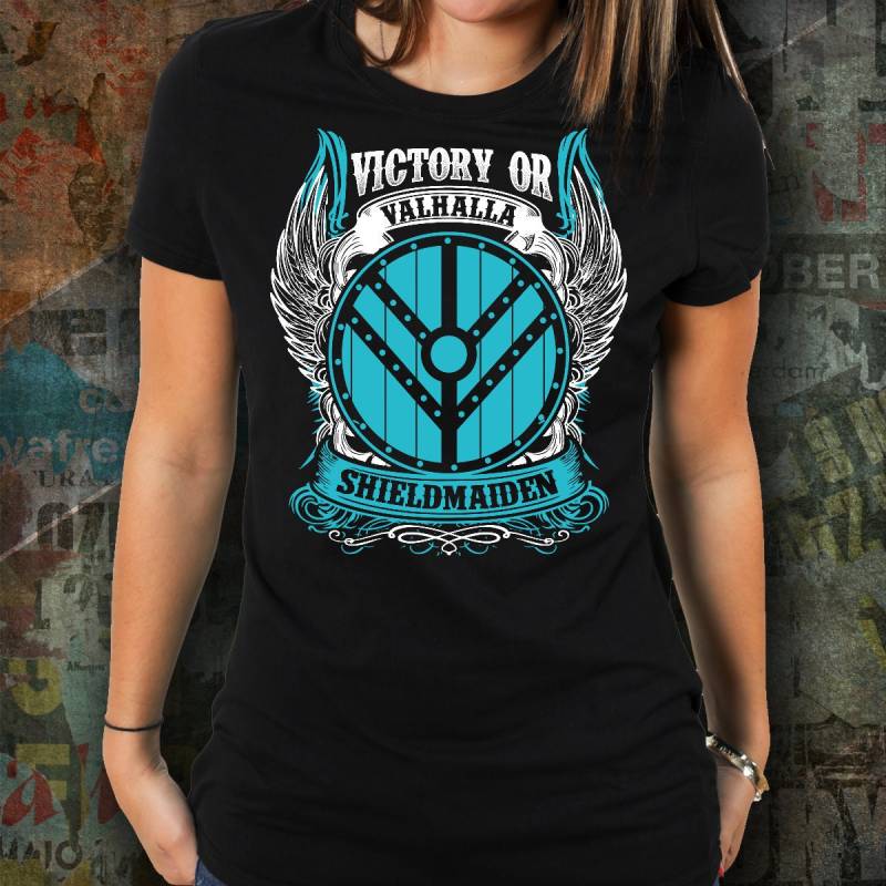 Schildmaid Geschenke, Sieg Oder Valhalla Flügel Hemd, Wikinger-Geschenk-Idee Für Frauen, Schild Maiden Viking Frauen Tees, Tapferen Wikinger von ValhallasGlory