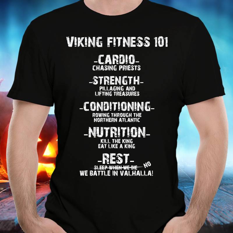 Viking Gym T-Shirt, Workout Top, Valhalla Shirt, Fitness 101 Shirt Für Wikinger, Lustige T-Shirt Männer Und Frauen von ValhallasGlory