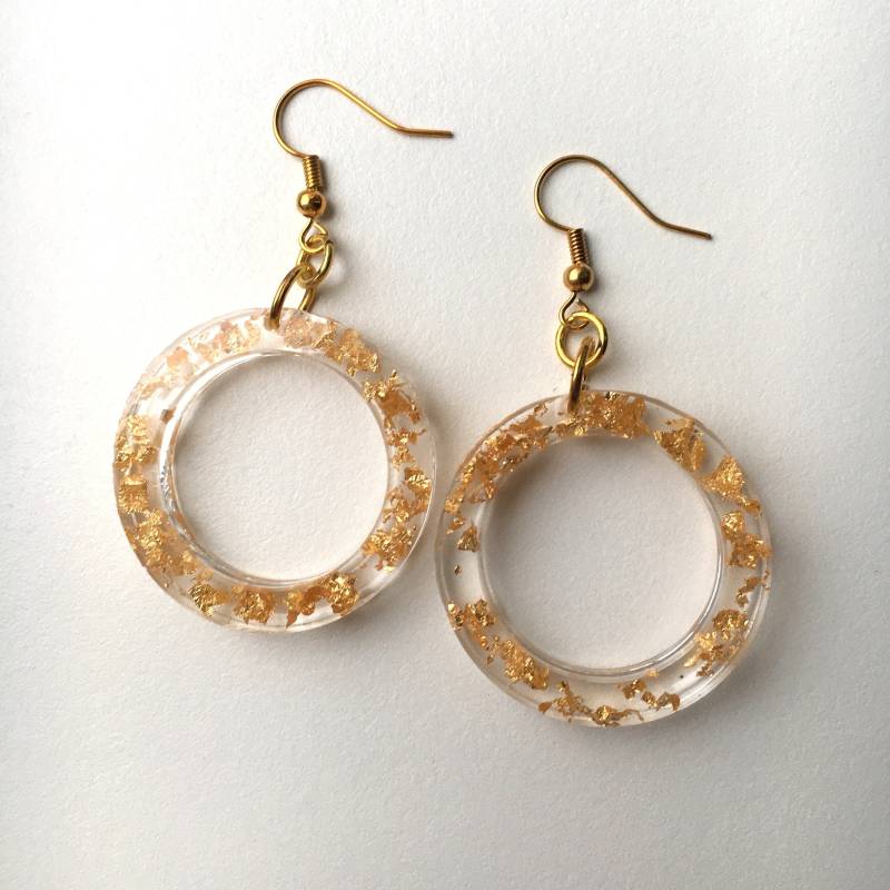 Clear Gold Flakes Collection - Loop Earrings Clear Gold Flakes Collection - Loop Earrings von Valibelle