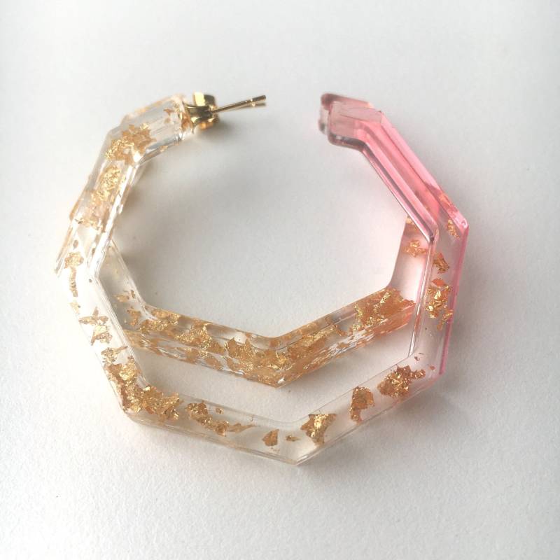 Pink Gold Flakes Collection - Creolen von Valibelle