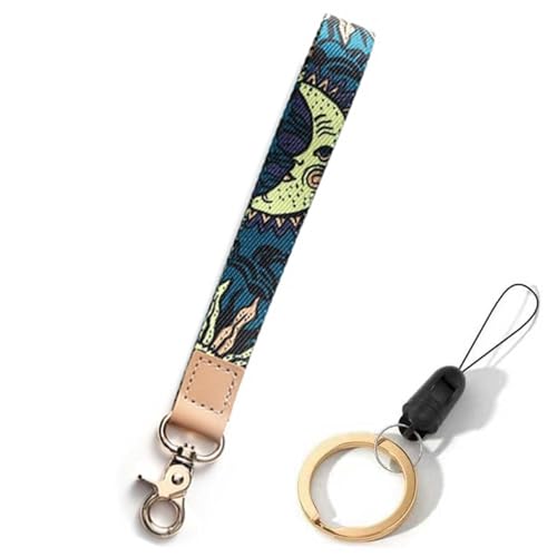 Schlüsselband für Das Handgelenk,Lanyard Kurz,Wristlet Keychain,mit Metall Ring und Hohe Qualität Leder,Armband Schlüsselanhänger Kurz für Schlüssel,Mobile Handys Telefon,ID Badge Card Holder (B) von Valicaer