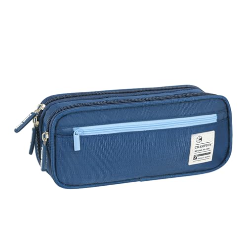 Valicaer Großem Federmäppchen Schule Schreibwaren-Federmäppchen Federmäppchen für Damen und Herren Kinder, Große Kapazität Pencil Pouch Organizer Makeup Tasche für Toilettenartikel, Reisen (Blau) von Valicaer