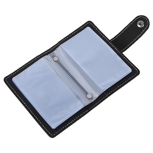Valicaer Kreditkartenetui für Damen und Herren Kartenetui Visitenkartenetui mit 24 Fächer, Kreditkartenetui aus weichem Leder Geldbörse mit Kartenhüllen Ausweis-Organizer Kartenmäppchen (Schwarz) von Valicaer
