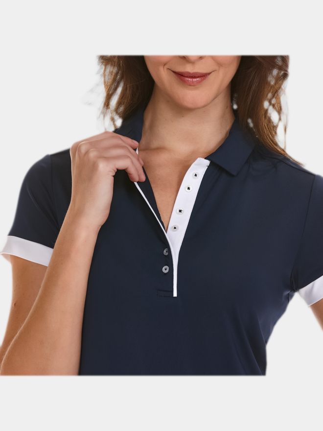 Valiente Funktions Halbarm Polo navy von Valiente