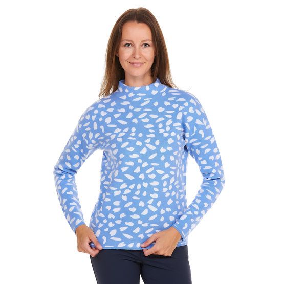 Valiente Gemustert Strick Pullover hellblau von Valiente