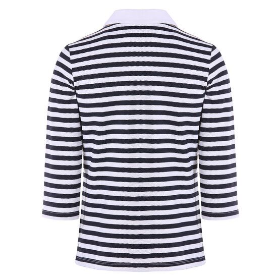 Valiente Jaquard-Streifen 3/4 Arm Polo navy von Valiente