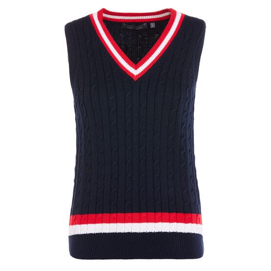 Valiente Retro Zopf Pullunder Strick navy von Valiente